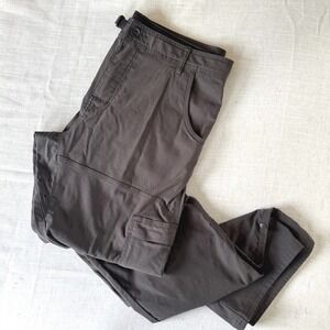 Prana Stretch Zion Pants Mens 34 35 Waist Dark Charcoal Relaxed Hike Gorpcore